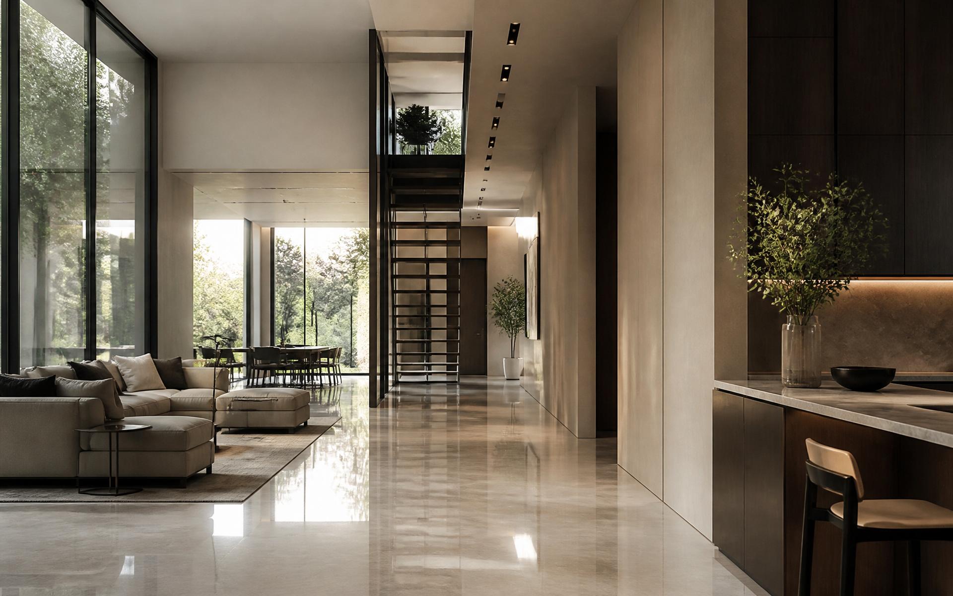 Ambiente sofisticado, iluminação natural e piso impecável
